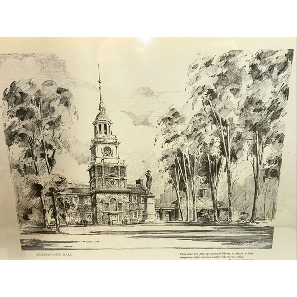 Independence Hall M Bradbury Hunmer Philadelphia PA T.D.M. Co 1942 - Picture 7 of 16